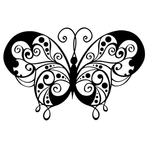 Flourish Butterfly Silhouette