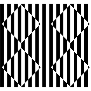 3D optical illusion with inverted diamonds