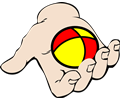 hand with juggling ball