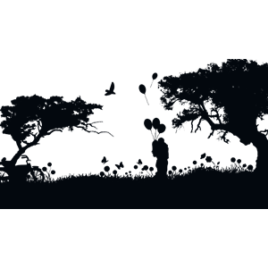 Love Landscape Silhouette Isolated