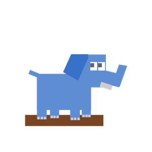Square Animal Cartoon Elephant