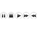Glossy media player buttons