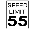 CA speed limit 55 roadsign