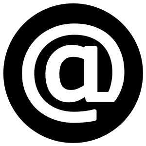 Email Icon - White on Black