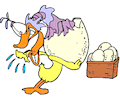 Duck Carrying Alien Egg