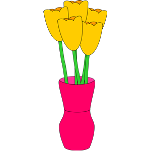 Pink vase of tulips