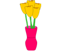 Pink vase of tulips