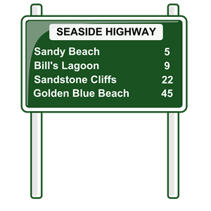 Road Distance Sign