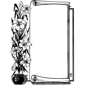Flower Pot Scroll Frame