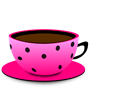 Pink & Black Dot Teacup