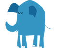 blue elephant without text