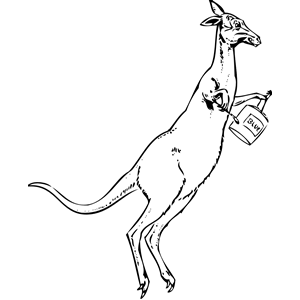 Kangaroo With Paintbrush And Paint Can