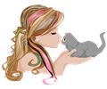 Girl Kissing Kitten