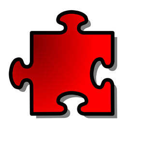 Red Jigsaw piece 12