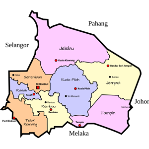 Parliamentary map of Negeri Sembilan, Malaysia
