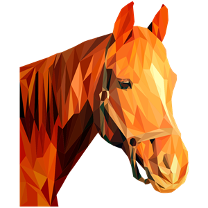 Low poly horse head