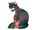 Kitten And Mother Illustration