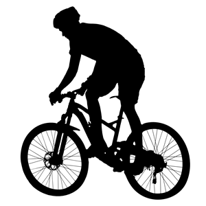 Man Racing On Bike Silhouette