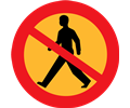 No entry sign with a man