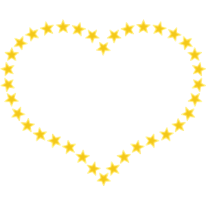 Heart Shaped Border with Yellow Stars