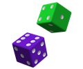 Green and Purple Dice