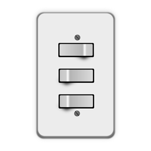Light switch, 3 switches (one off)