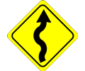 curves ahead sign