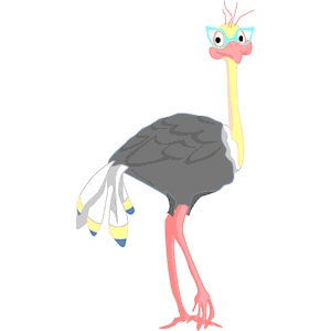 Ostrich with Glasses