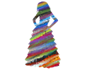 Low Poly Prismatic Streaked Formal Gown Woman