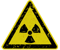 Grungy radiation warning sign