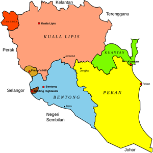Map of Pahang, Malaysia