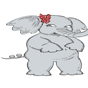 Elephant with Red Polka Dot Bow