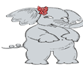 Elephant with Red Polka Dot Bow