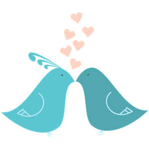 Flat Shaded Love Birds