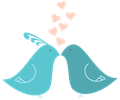 Flat Shaded Love Birds