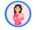 Mother Holding Baby Illustration