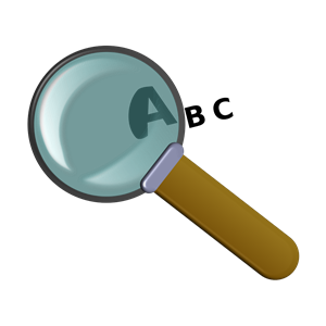 Magnifier, ABC, letters