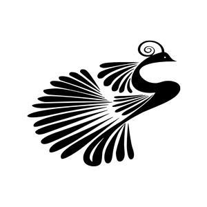 Stylized Peacock Silhouette