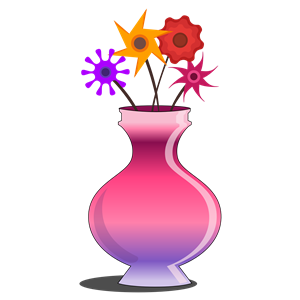 Flower vase pink with flowers
