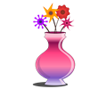 Flower vase pink with flowers
