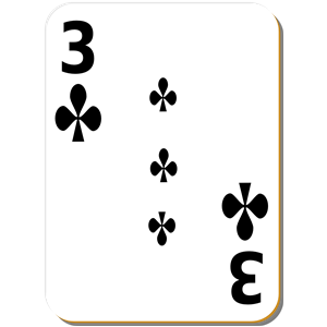 White deck: 3 of clubs