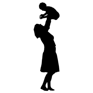 Mother Playing With Child Silhouette