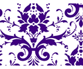 Purple Damask On White