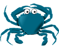 Blue cartoon crab