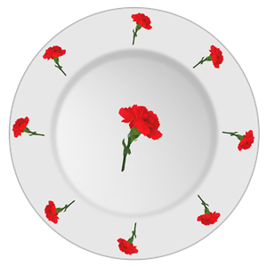Plate with carnation pattern