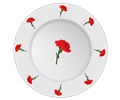 Plate with carnation pattern
