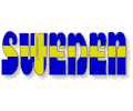 Swedish flag in the word Sweden