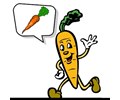 Carrot with speech bubble