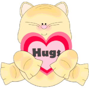 Cute cat hugs transparent
