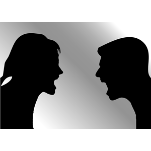 Man Woman Arguing Silhouette